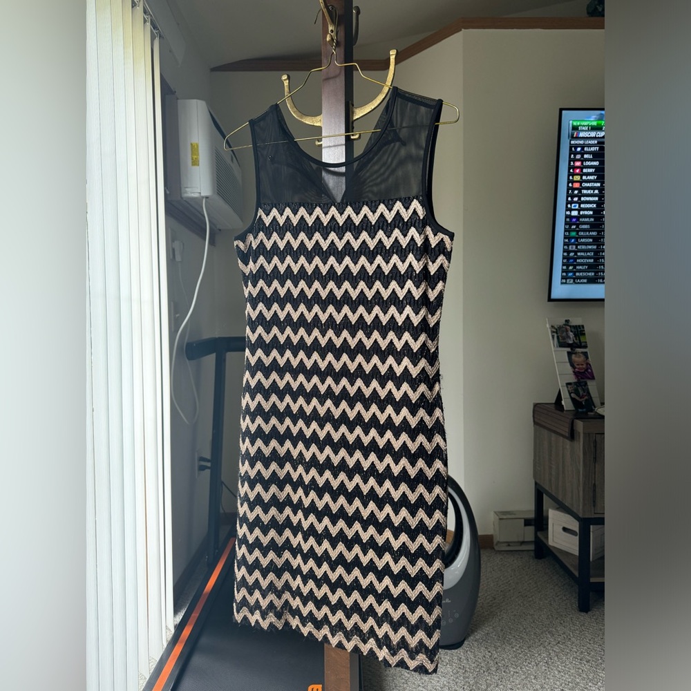 Black and Gold Chevron Dress
